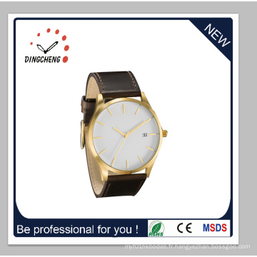 2015 date plus chaude vente montre-bracelet occasionnel avec ceinture en cuir (DC-1415)